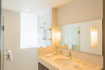 Bathroom interior with natural light