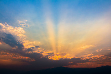 Obraz na płótnie Canvas Sunset or sunrise time sky and clouds 