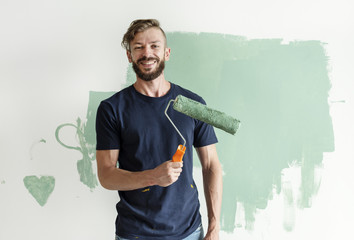 Man renovating the house