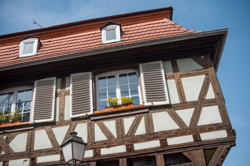 retail of traditional medieval architecture in the alsatian village of Barr near Strasbourg - France