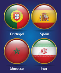 4 Countries Flags Group B for Soccer Championship