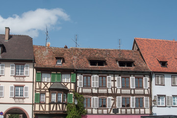 retail of traditional medieval architecture in the alsatian village of Barr near Strasbourg - France