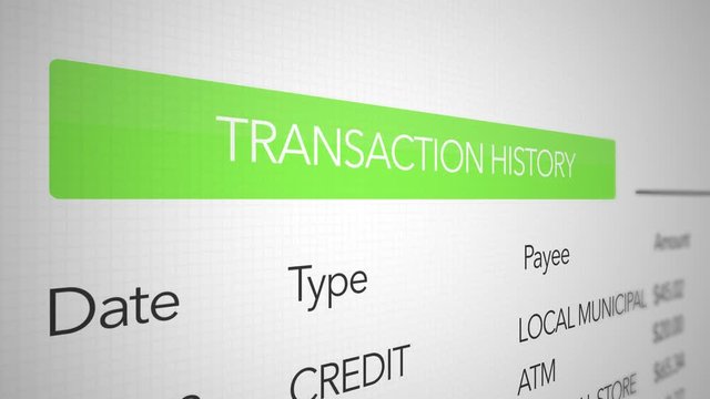 Transaction History On An Online Banking Interface