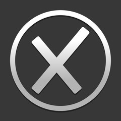 Fototapeta premium Wrong mark icon. icon in circle on dark background with simple shadow