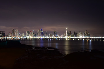 Panama Skyline at night