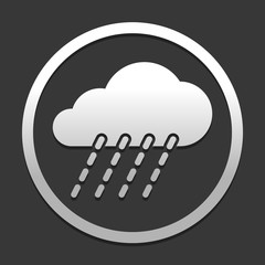 rain, weather icon. icon in circle on dark background with simple shadow