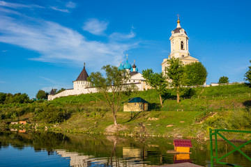 Fototapeta na wymiar SERPUHOV, RUSSIA - AUGUST 2017: Vysotsky monastery (Vysotskiy monastyr). Orthodox monastery in Serpukhov 