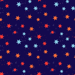Shiny falling stars seamless pattern. Simple geometry series.