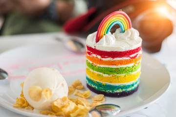 Delicious rainbow cake