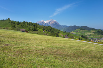 Springtime view in the Swiss canton of Nidwalden
