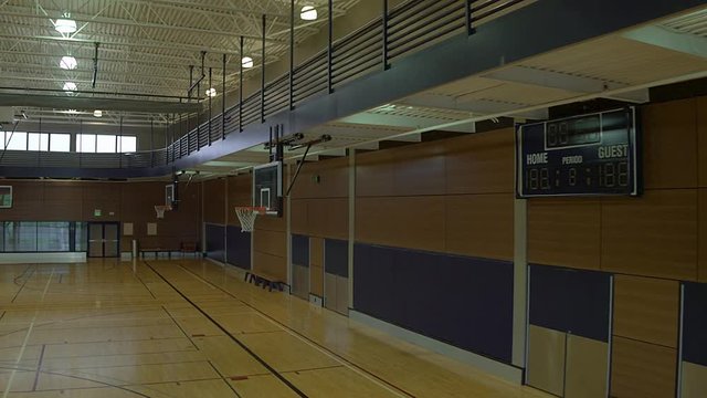 An empty basketball court during daytime