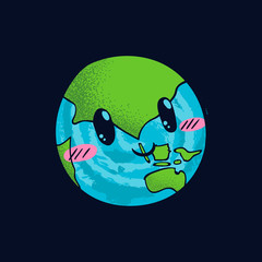 cute earth vector cartoon