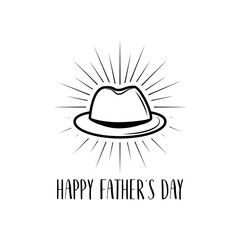 Happy fathers day card. Bowler hat. Dad greeting. Happy Fathers day greeting card. Vector.