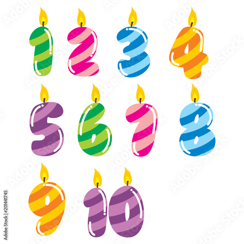 Birthday Candle Template Set Stock Image And Royalty Free Vector Birthday Candle Template Set