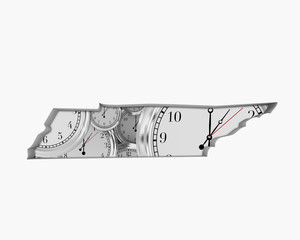 Tennessee TN Clock Time Passing Forward Future 3d Illustration