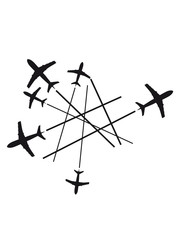 chemtrails viele linien oben unten flugzeug fliegen pilot maschine jumbo jet silhuette schwarz umriss urlaub ferien reise