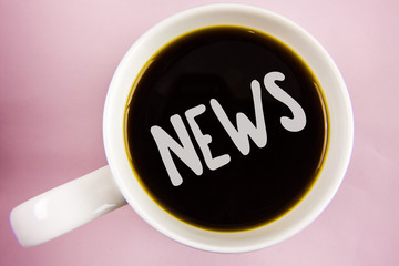 Handwriting text writing News. Concept meaning Report of recent events Previously unknown...
