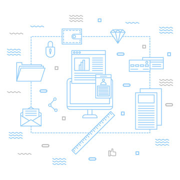 Digital marketing internet vector logo icon illustration
