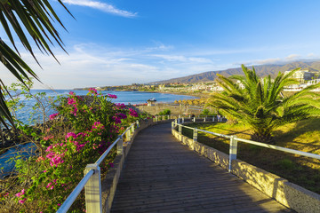 Fototapeta na wymiar Fanabe beach at Adeje Coast, Tenerife, Canary Islands, Spain