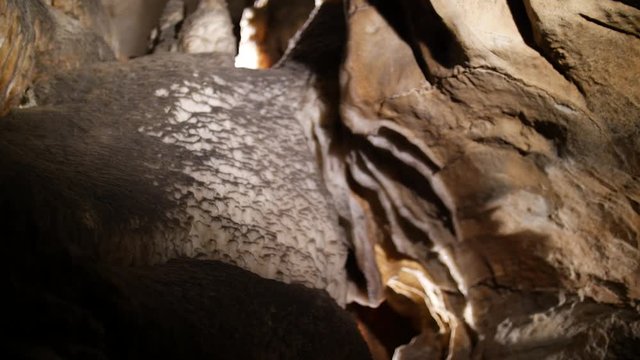 Video clip moving across cave rock formations