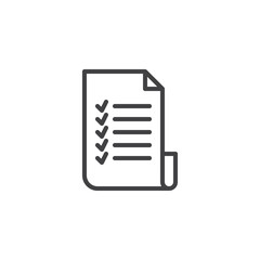 Checklist outline icon. linear style sign for mobile concept and web design. Check List paper simple line vector icon. Symbol, logo illustration. Pixel perfect vector graphics
