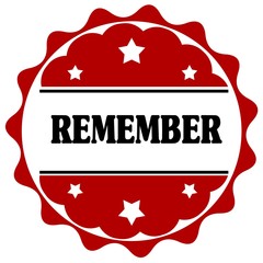 Red label with REMEMBER text.