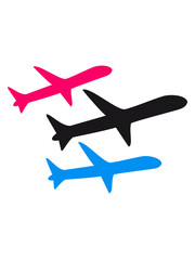 3 team viele raketen drohnen flugzeug fliegen pilot maschine jumbo jet silhuette schwarz umriss urlaub ferien reise