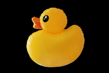 Yellow Balloon duck isolated on white background.