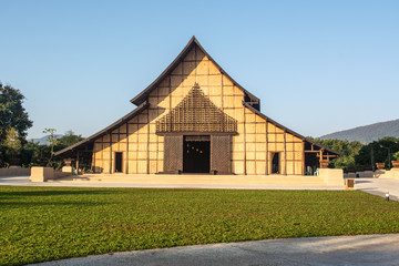 Architecture clay church for worshiping and praying in Northern of Thailand