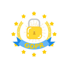  General Data Protection Regulation - GDPR logo. Vector illustration.