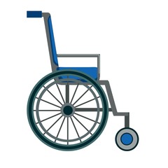 Fototapeta na wymiar Blue isolated wheelchair illustration on white background
