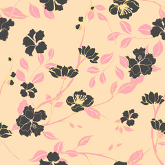 Abstract elegance pattern with floral background.