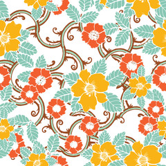 Abstract elegance pattern with floral background.