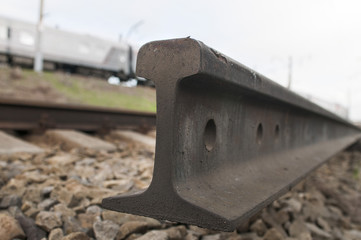 The spare railway track lying in a share of a way.