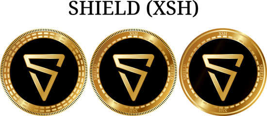 Set of physical golden coin SHIELD (XSH)