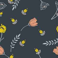 Abstract elegance pattern with floral background.