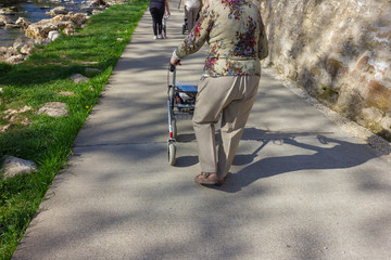 senior lady with rollator