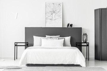 Minimal hotel room interior