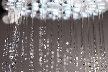 Shower head and falling water.