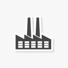 Factory sticker, simple vector icon