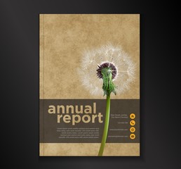 Dandelion annual report brochure flyer design template vector, Leaflet cover presentation abstract flat background, layout in A4 size - 201458197