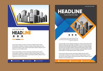 Business abstract vector template. Brochure design, cover modern layout, annual report, poster, flyer in A4 with colorful triangles, geometric shapes for tech, science, market with light background