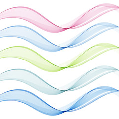 Set. Blue,green,pink, grey flood wave.
