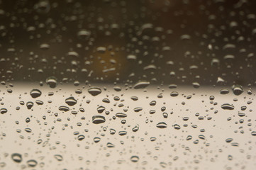 raindrops on the window glass