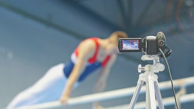Camera shots gymnastic competitions - de-focused
