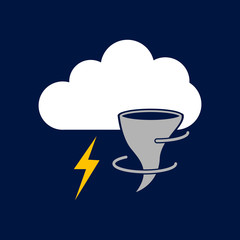 hurricane lightning and cloud icon vector
