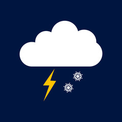 cloud lightning and  snow icon vector
