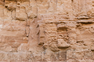 Clayey ravine detail through which runs Henares river as it passes through Alcalá de Henares.