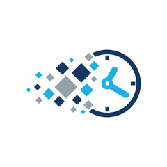 Time Pixel Logo Icon Design