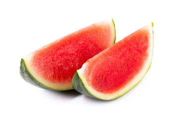 Watermelon and watermelon pieces isolated on a white background